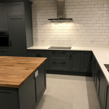 Painted grey wolf kitchen & oak