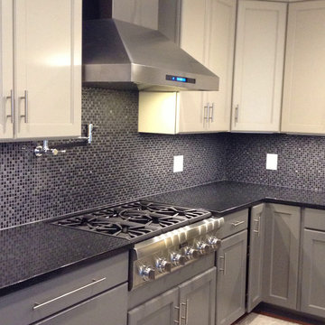 Painted kitchen cabinets with Extra large Island