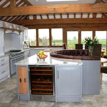 Painted Kitchen in Oak Timber Framed Building
