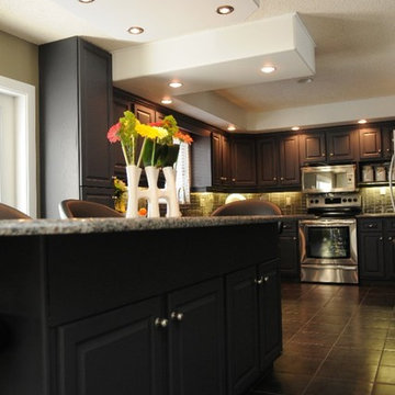 Painted oak cabinets, Tom and Lori's reno