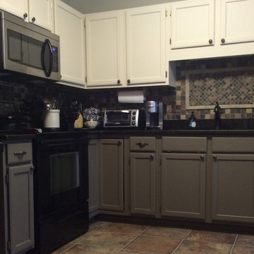 Painted oak kitchen cabinets