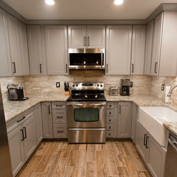 Painted Stone Gray Cabinets
