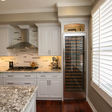Painted White Traditional Kitchen with Large Island in Huntington Beach, CA