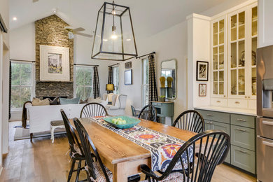 Inspiration for a farmhouse dining room remodel in Austin