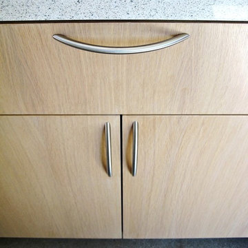 Palm Springs Mid-Century Modern Rift-Cut Oak Cabinet and Caesarstone Countertop