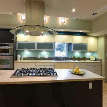 Palo Alto, modern kitchen in 19th century victorian house