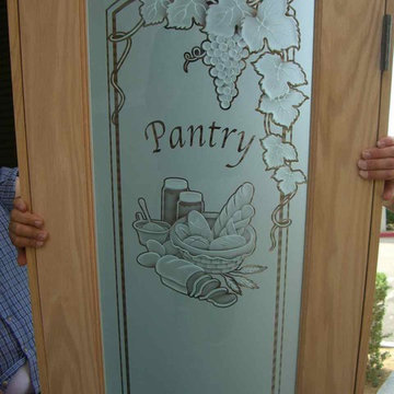 Pantry Door with 3D Carved Bread Basket & Garland Grapes combined