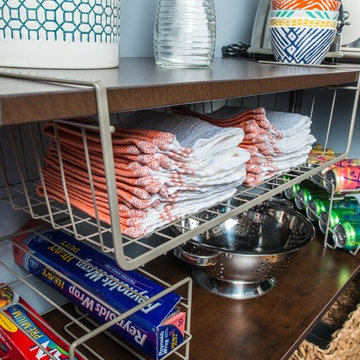 Pantry Shelving Organization | Organized Living freedomRail in Chocolate Pear