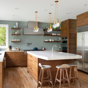 75 Mid Century Modern Kitchen Ideas You, Mid Century Modern Quartz Countertops