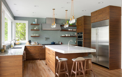 Kitchen of the Week: Walnut Cabinets Channel Midcentury Style