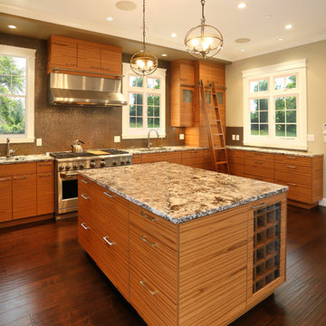 Partial Grain Matched Kitchen with Custom Made Library Ladder