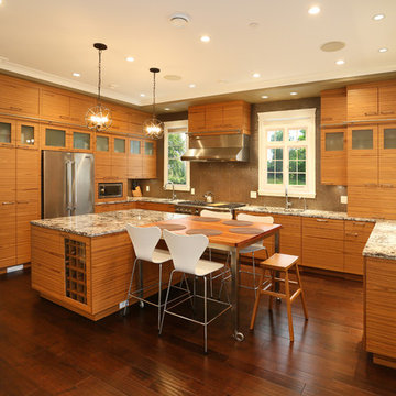 Partial Grain Matched Kitchen with Custom Made Library Ladder