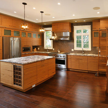 Partial Grain Matched Kitchen with Custom Made Library Ladder