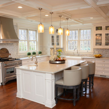 Pasadena, MD Large White Quartz Kitchen Countertops