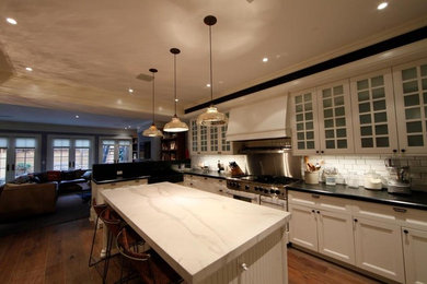 This is an example of a contemporary kitchen in Boston.
