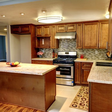 Pecan Rope Kitchen Cabinets