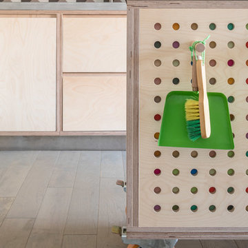 Pegboard Plywood Kitchen