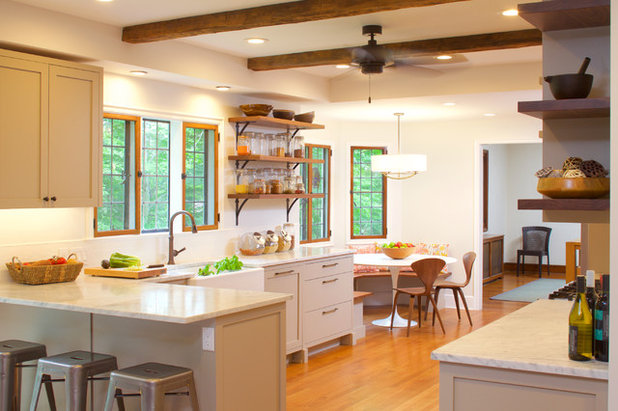 Farmhouse Kitchen by JWH Design and Cabinetry LLC