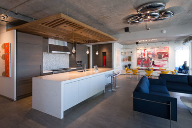 Inspiration for a large contemporary eat-in kitchen remodel in Baltimore