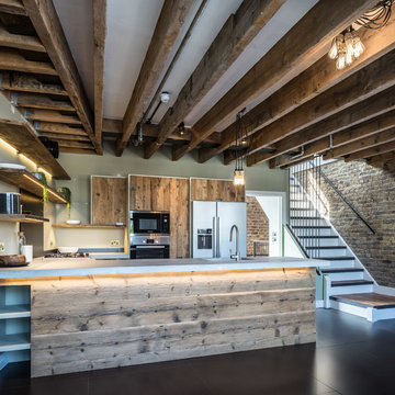 Penthouse Kitchen in Southwark Warehouse Conversion