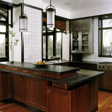 Penthouse Kitchen with Custom Cherry Cabinets