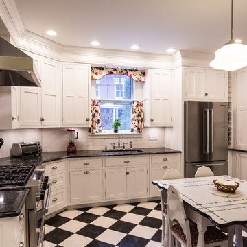 Period-Style Inset Painted White Kitchen