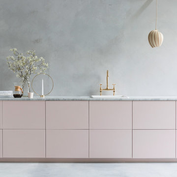 Pink and Marble Kitchen