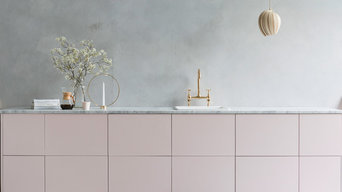 Pink and Marble Kitchen