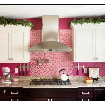 Pink Contemporary Kitchen