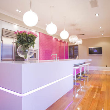 Pink Glass Kitchen