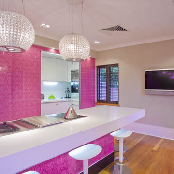 Pink Glass Kitchen