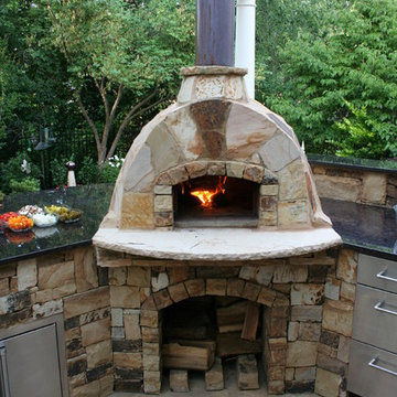 Pizza Oven.  We created this copper flue cover.