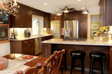 Inspiration for a timeless kitchen remodel in New York with granite countertops