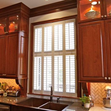 Plantation shutters in kitchen of Georgia Governor's Mansion