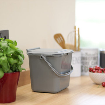 Plastic Food Waste Compost Caddy - Silver