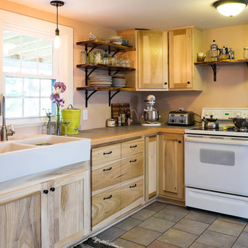 Poplar and Walnut Kitchen Cabinets