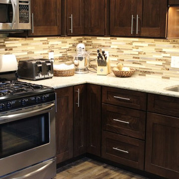 Port Byron, IL- Transitional Kitchen With Rich Dark Cabinets and Quartz Counters