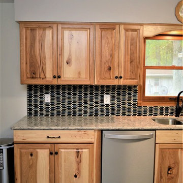 Portage, IN. Haas Signature. Before & After Natural Rustic Hickory Kitchen