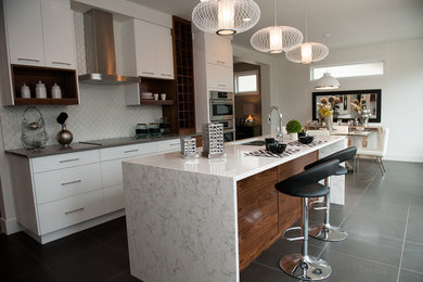 Inspiration for a contemporary kitchen remodel in Edmonton