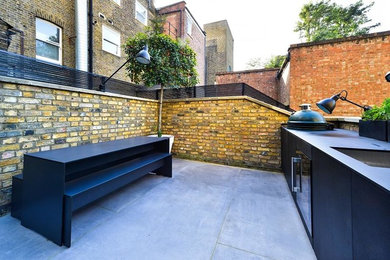 This is an example of a contemporary kitchen in London.