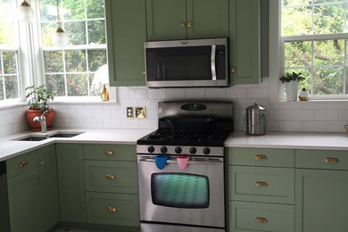 Portland - Olive Green Custom Cabinets - Kitchen