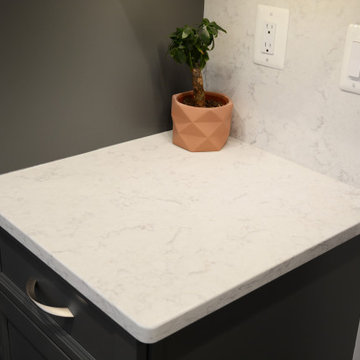 Potomac, MD Large White Quartz Kitchen Countertops