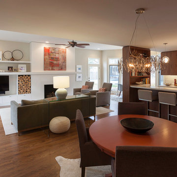 Prairie Village Modern kitchen/living room