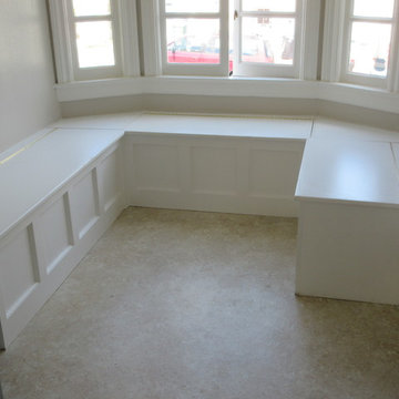 Privare client breakfast nook window seat with 20 cf of storage