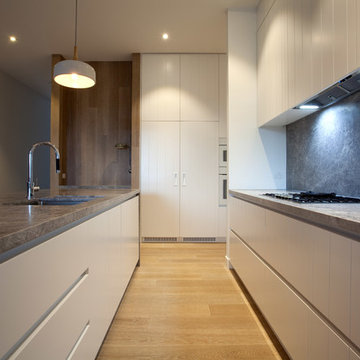 Contemporary Kitchen showcasing Limestone