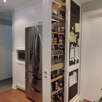 Pull out pantry and chalkboard