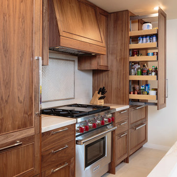 Pull-out pantry storage unit.