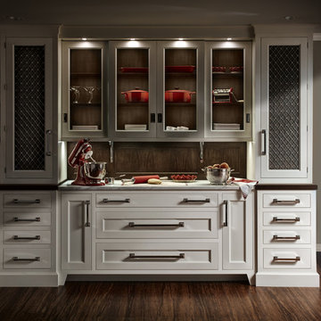 QCCI White Painted Cabinetry with Walnut Accents