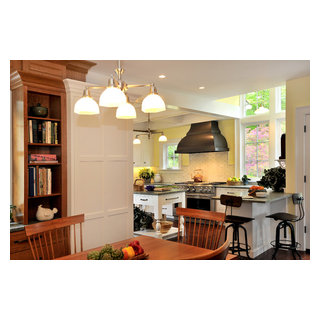 Quaint Victorian Kitchen with Dramatic Metal Range Hood - Victorian ...
