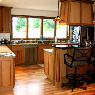 Quartersawn oak with walnut accents